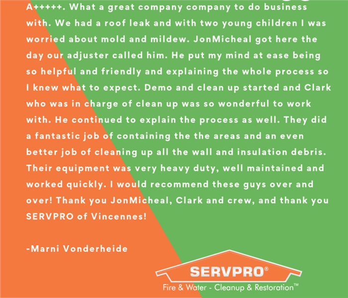 Happy customers with SERVPRO of Vincennes 